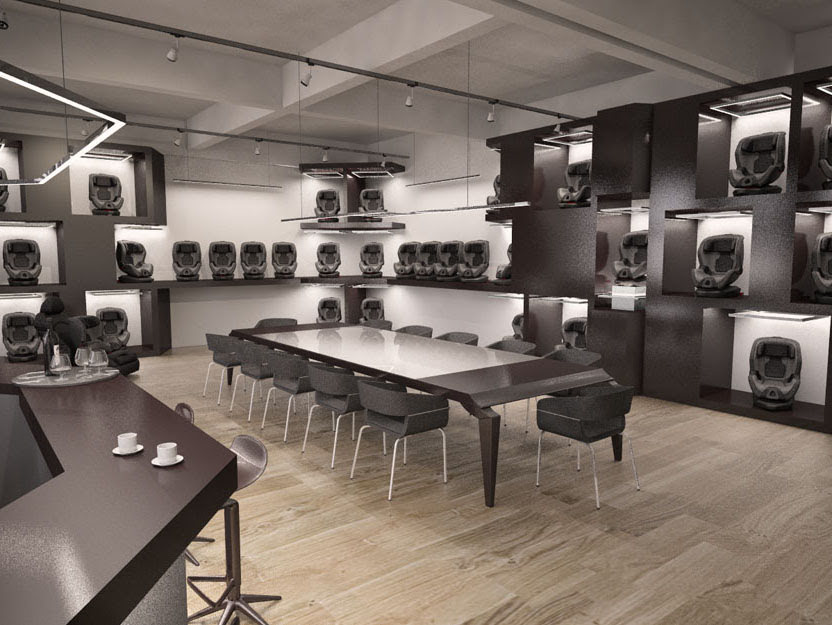 Diseño interior showroom GlobalKids